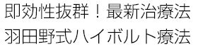 即効性抜群！最新治療法羽田野式ハイボルト療法